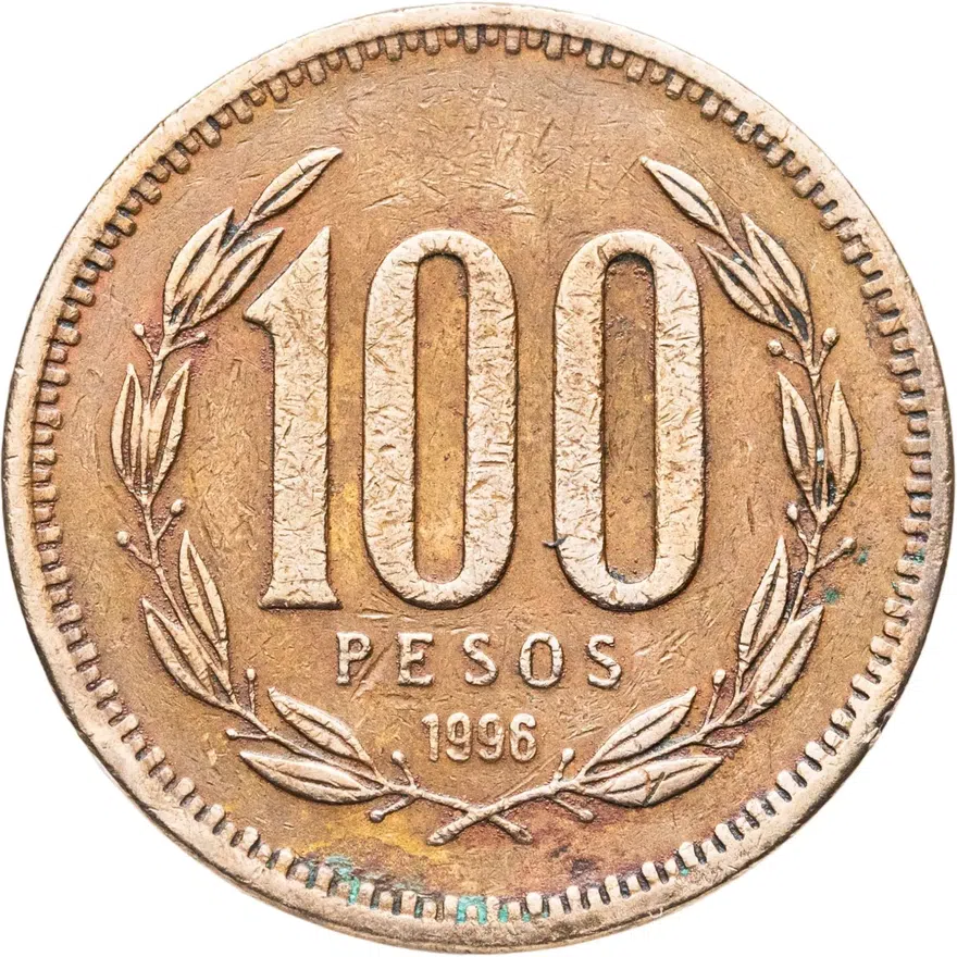 Чили 100 песо (pesos) 1996