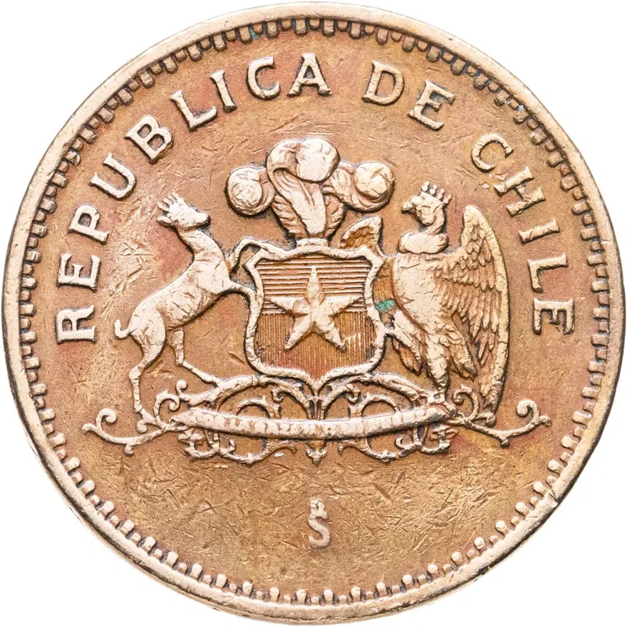 Чили 100 песо (pesos) 1996, реверс