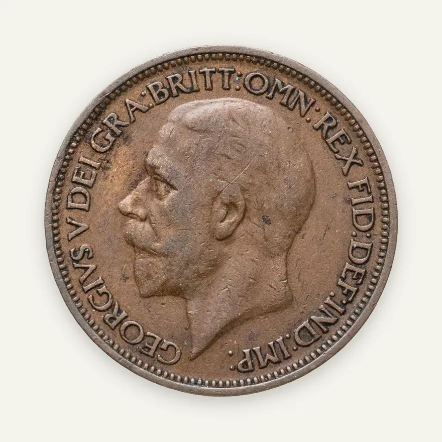 Великобритания 1/2 пенни (penny) 1927, аверс