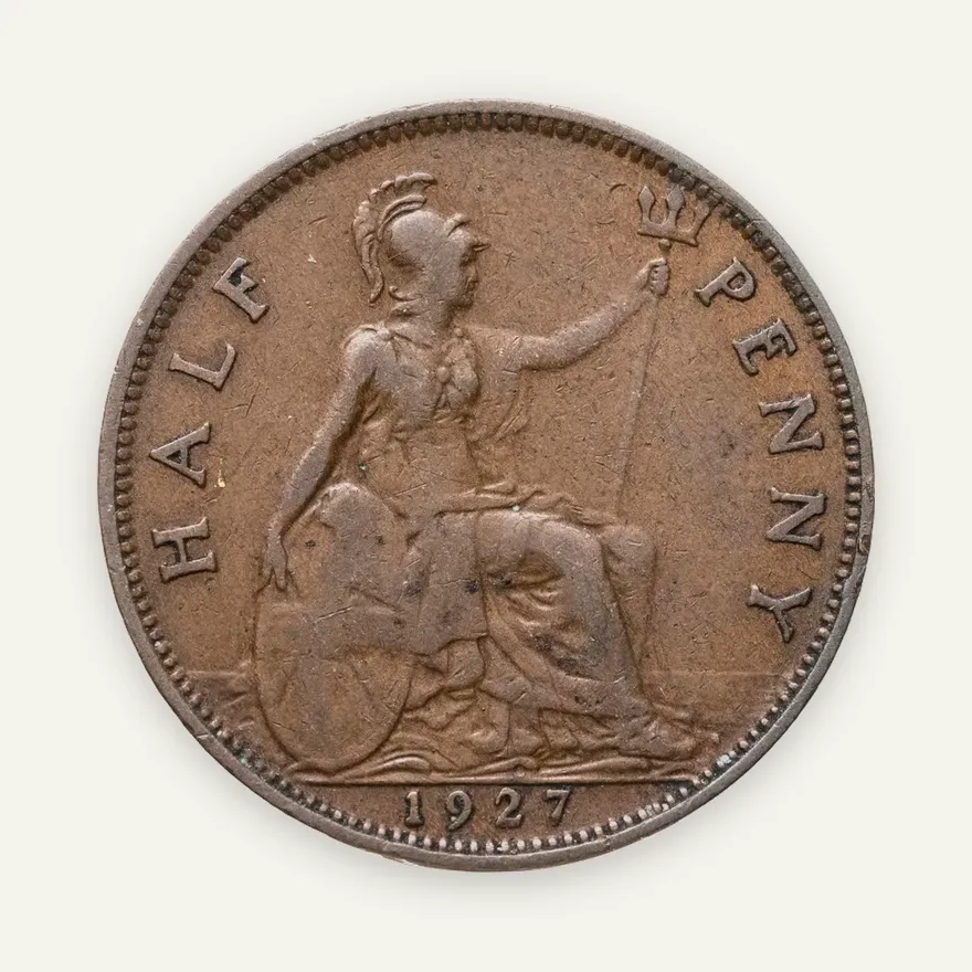 Великобритания 1/2 пенни (penny) 1927, реверс