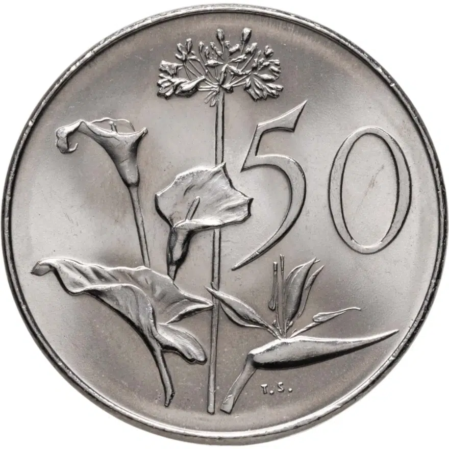 ЮАР 50 центов (cents) 1968  Окончание президентства Чарльза Сварта /SOUTH AFRICA/, реверс