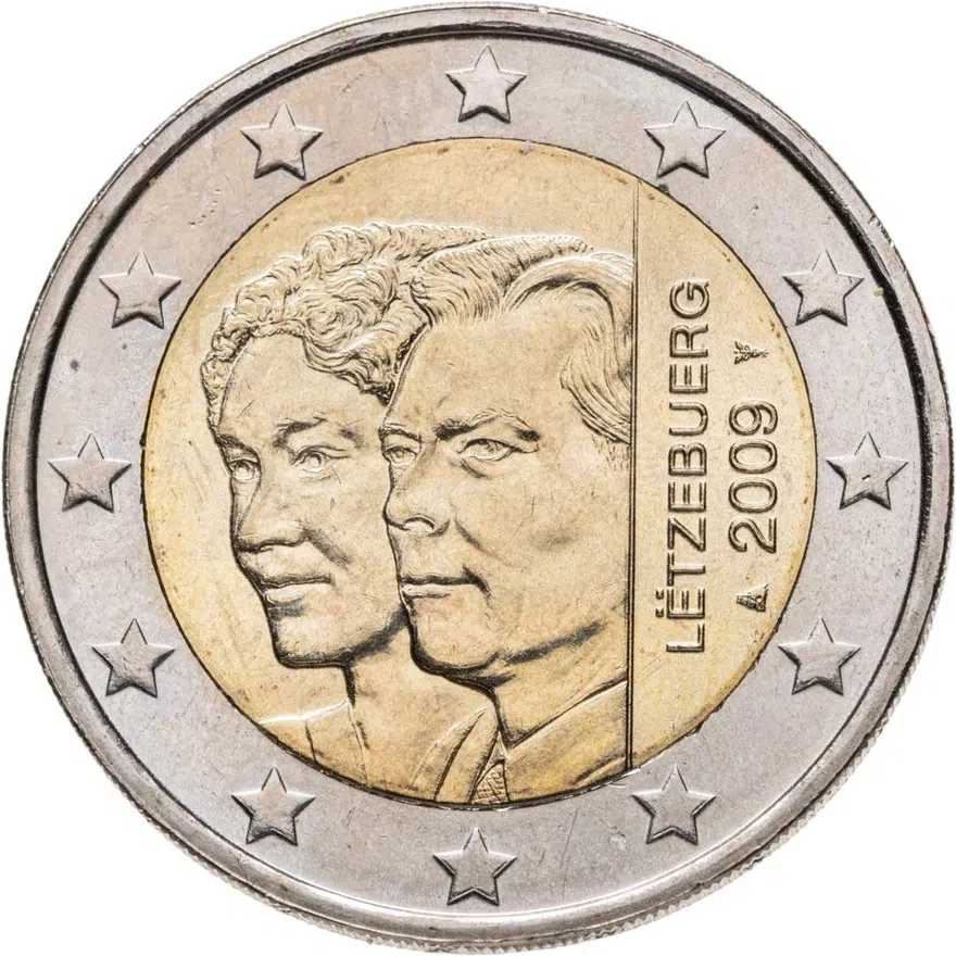Люксембург 2 евро 2009 "90 лет со дня вступления на престол великой герцогини Шарлотты"
