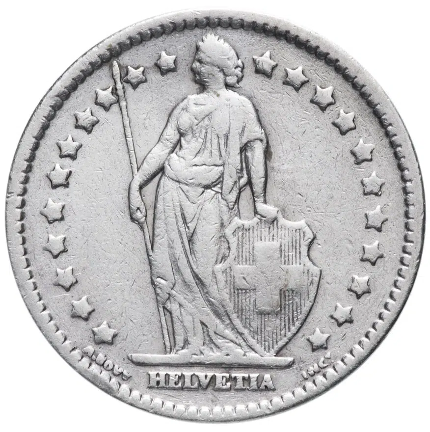 Швейцария 1 франк (franc) 1914, реверс