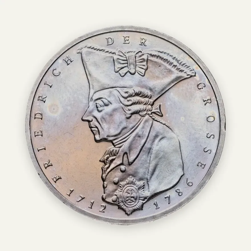 Германия 5 марок (deutsche mark) 1986  200 лет со дня смерти Фридриха II Великого, аверс