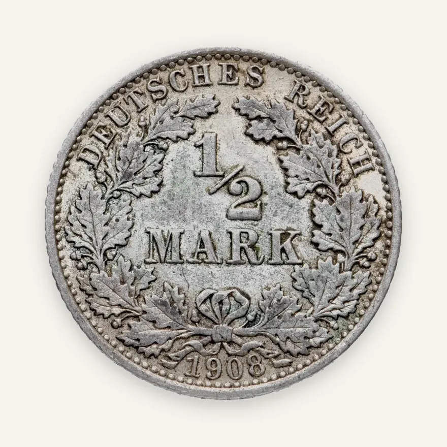 Германия (Германская империя) 1/2 рейх марки 1908 "А"