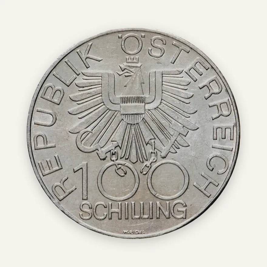 Австрия 100 шиллингов (shillings) 1979   "200 лет области Инн", реверс