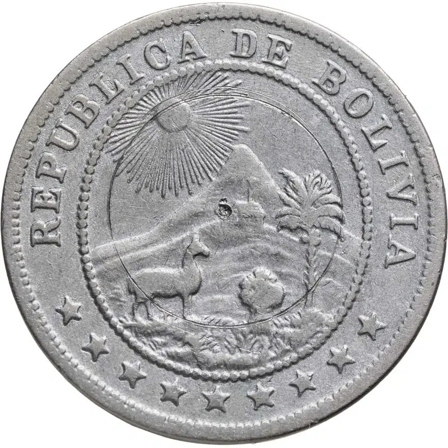 Боливия 10 сентаво (centavos) 1935, реверс