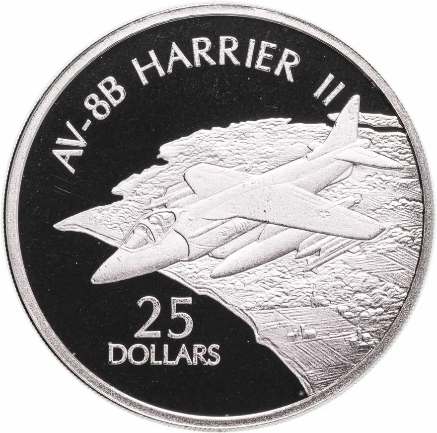 Соломоновы Острова 25 долларов (dollars) 2003 "Самолёты мира - McDonnell Douglas AV-8B Harrier II"