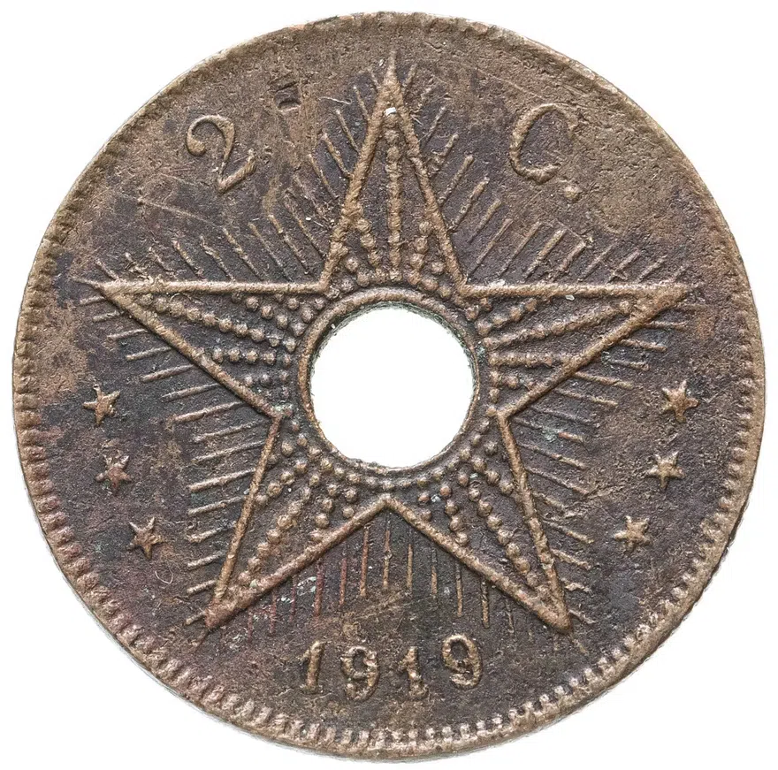 Бельгийское Конго 2 сантима (centimes) 1919