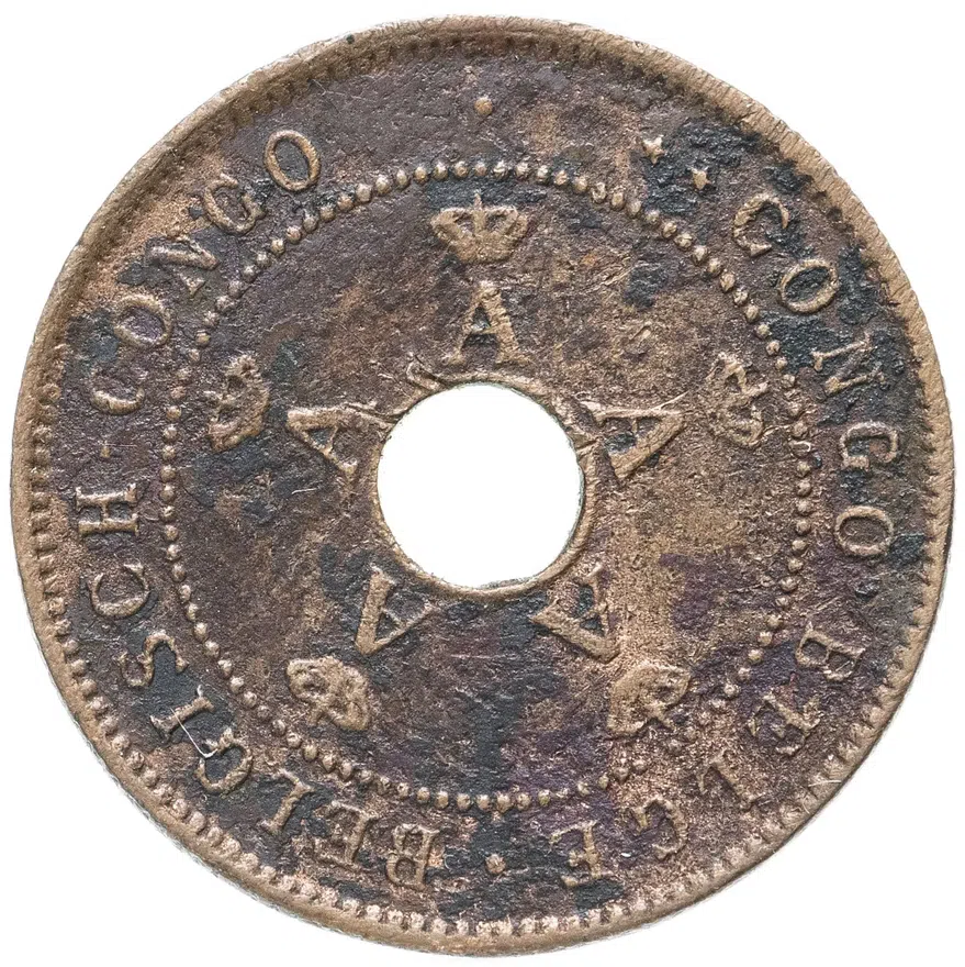 Бельгийское Конго 2 сантима (centimes) 1919, реверс