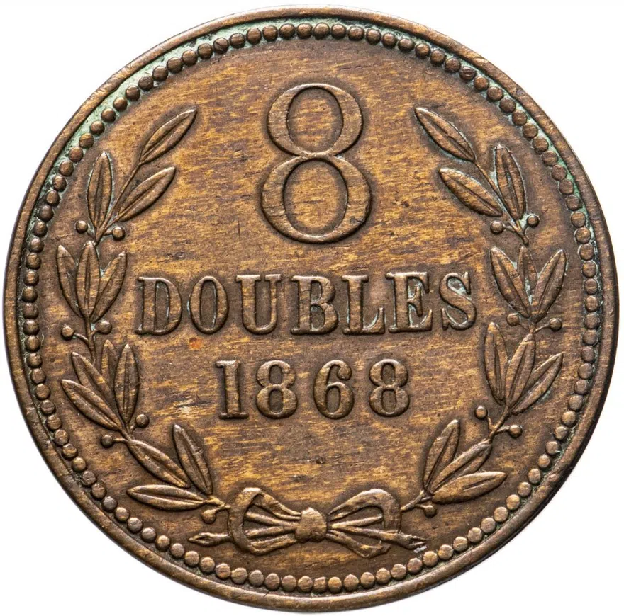 Гернси 8 дублей (doubles) 1868
