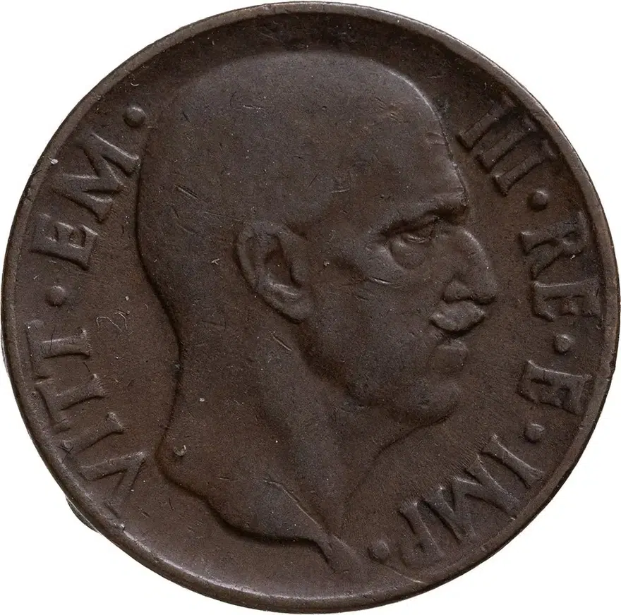 Италия 5 чентезимо (centesimi) 1938, аверс