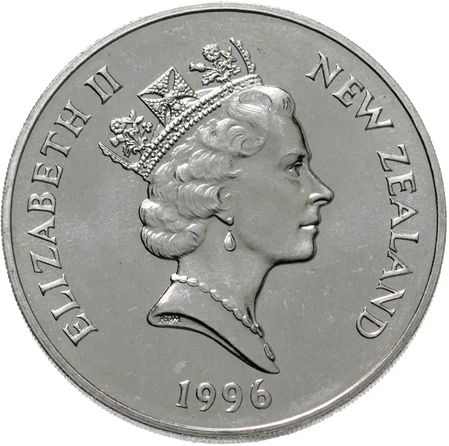 Новая Зеландия 5 долларов (dollars) 1996  Нестор-кака, реверс