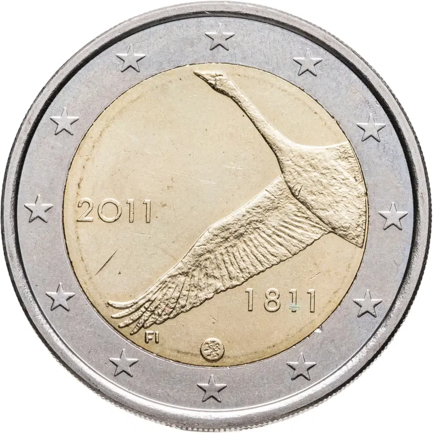 Финляндия 2 euro (евро) 2011 200 лет Банку Финляндии