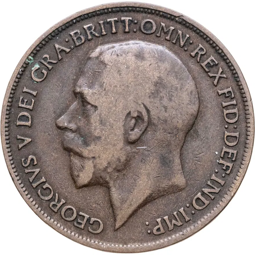 Великобритания 1 пенни (penny) 1918   Без отметки монетного двора, аверс