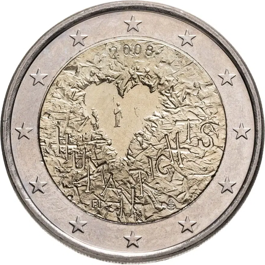 Финляндия 2 евро (euro) 2008 60-летие принятия Всеобщей декларации прав человека