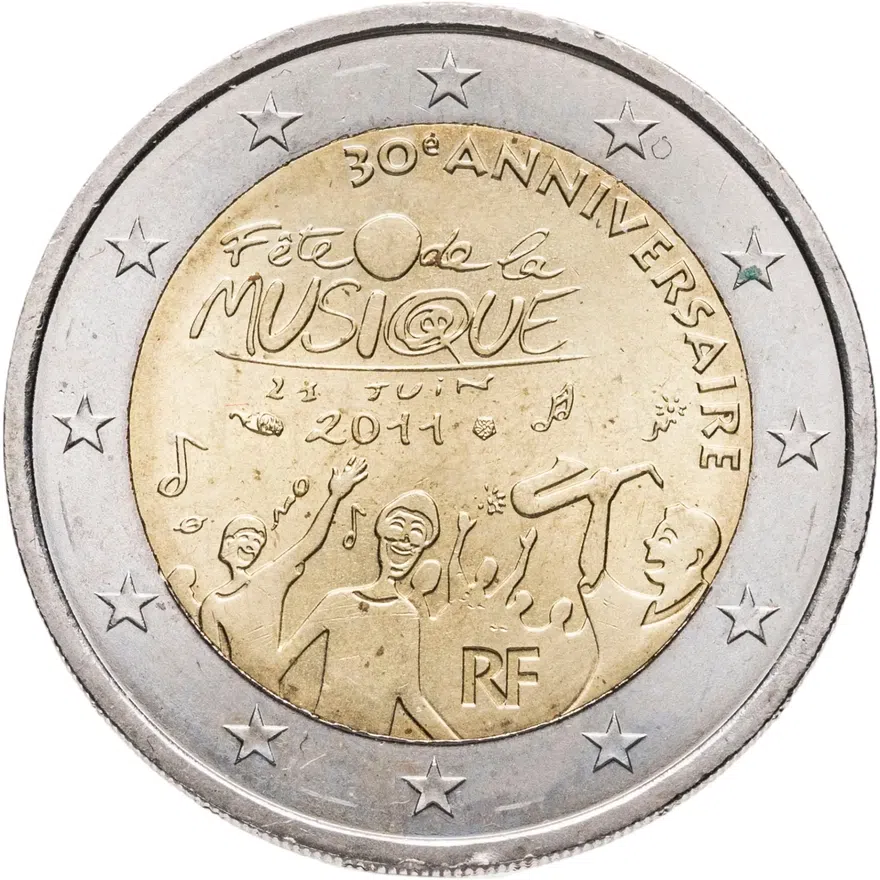Франция 2 euro (евро) 2011 30 лет фестивалю музыки