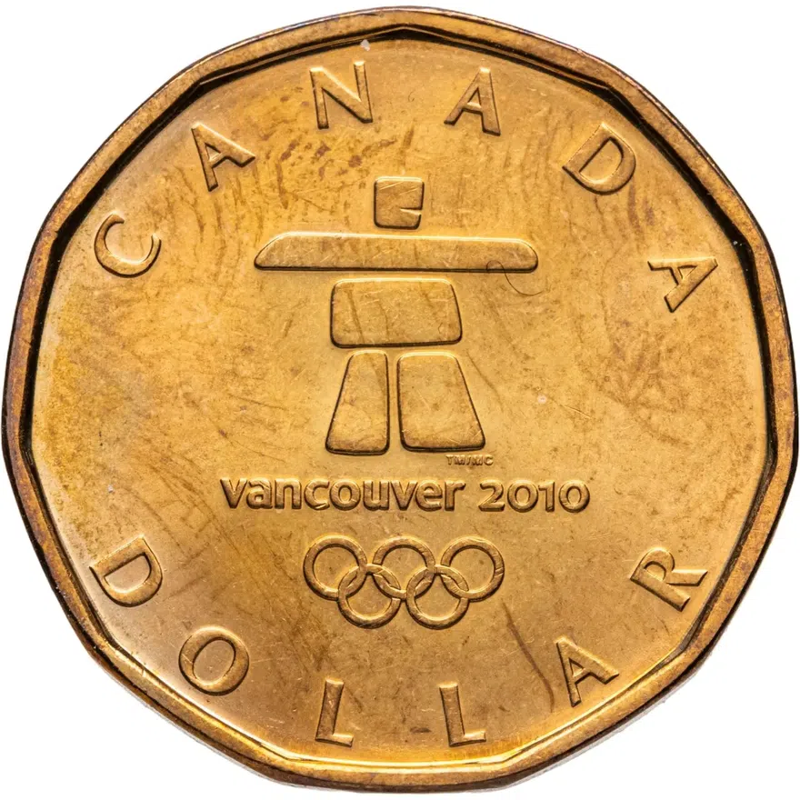 Канада 1 доллар (dollar) 2010 "XXI зимние Олимпийские Игры, Ванкувер 2010", аверс