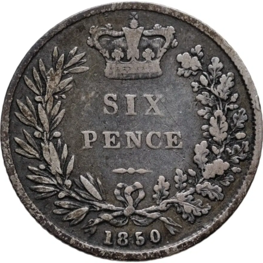 Великобритания 6 пенсов (pence) 1850