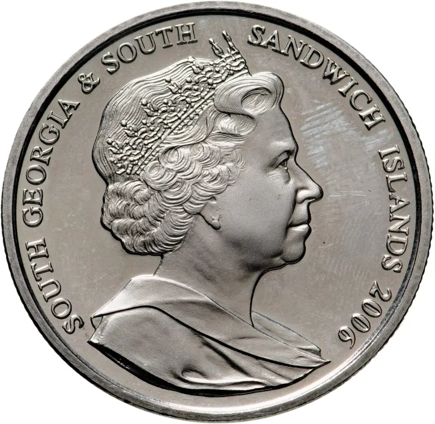 Южная Георгия и Южные Сэндвичевы острова 2 фунта (pounds) 2006  Сероголовый альбатрос, реверс