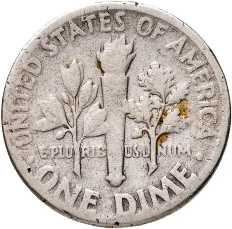 США 10 центов (дайм, one dime) 1952 Silver Roosevelt Dime (Рузвельт), аверс