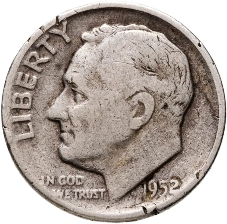 США 10 центов (дайм, one dime) 1952 Silver Roosevelt Dime (Рузвельт), реверс