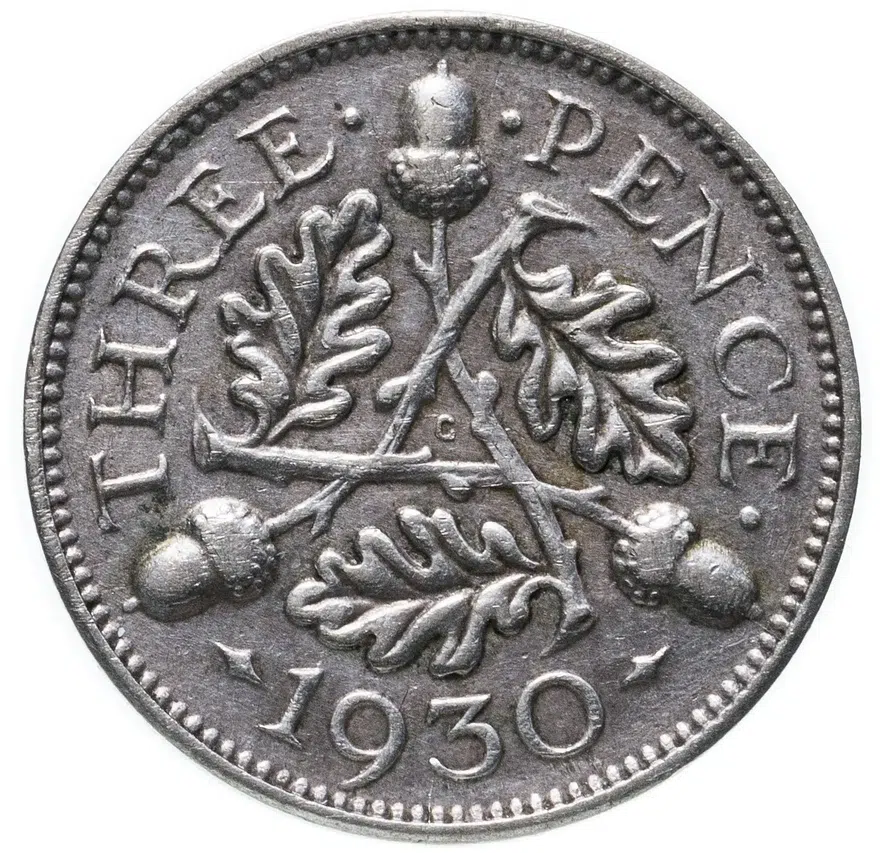 Великобритания 3 пенса (pence) 1930, аверс
