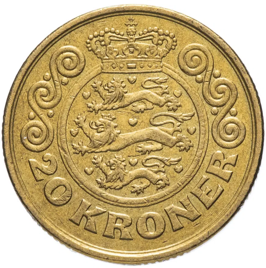 Дания 20 крон (kroner) 1994, реверс