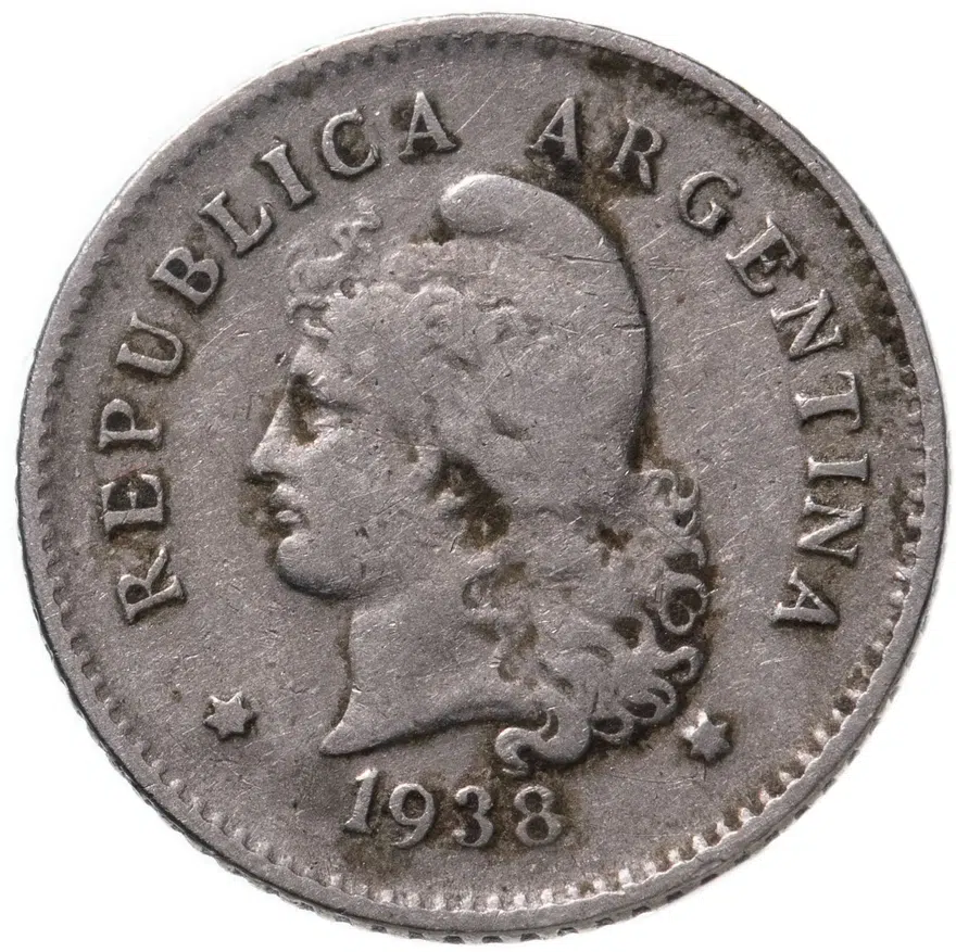 Аргентина 10 сентаво (centavos) 1938, реверс