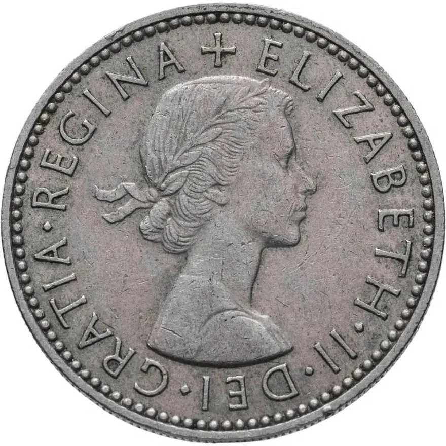 Великобритания 1 шиллинг (shilling) 1958 Шотландский герб - атакующий лев внутри коронованного щита