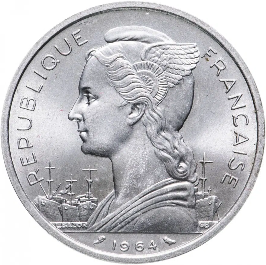 Коморские острова 5 франков (francs) 1964