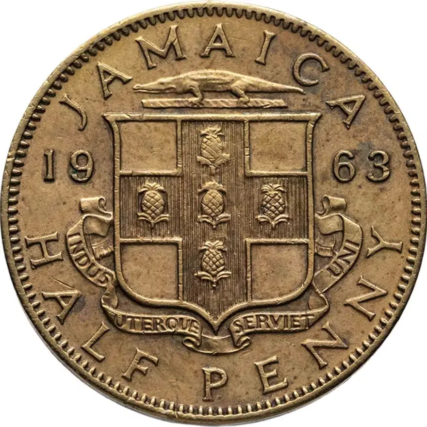 Ямайка 1/2 пенни (half penny) 1963
