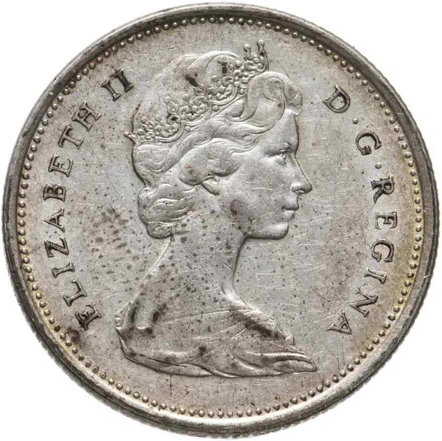 Канада 25 центов (cents) 1965, реверс