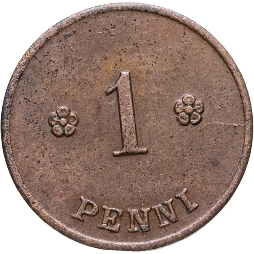 Финляндия 1 пенни (penny) 1920, реверс
