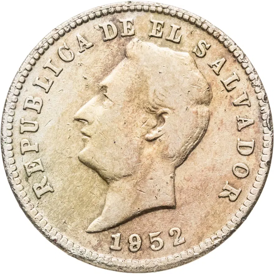 Сальвадор 10 сентаво (centavos) 1952, реверс
