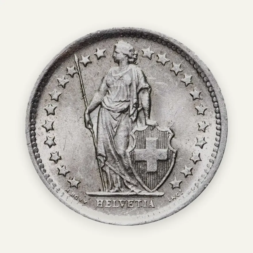 Швейцария 1/2 франка (franc) 1967, реверс