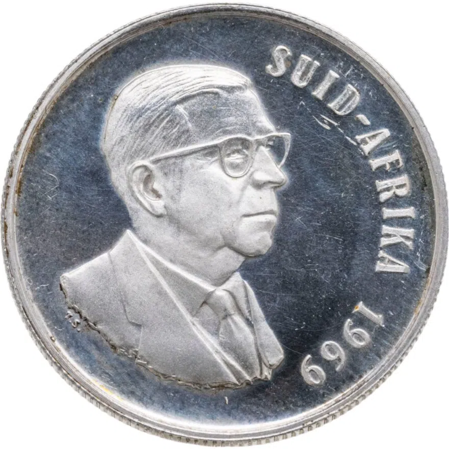 ЮАР 1 ранд (рэнд, rand) 1969  Окончание президентства Теофилуса Дёнгеса /SUID-AFRIKA/