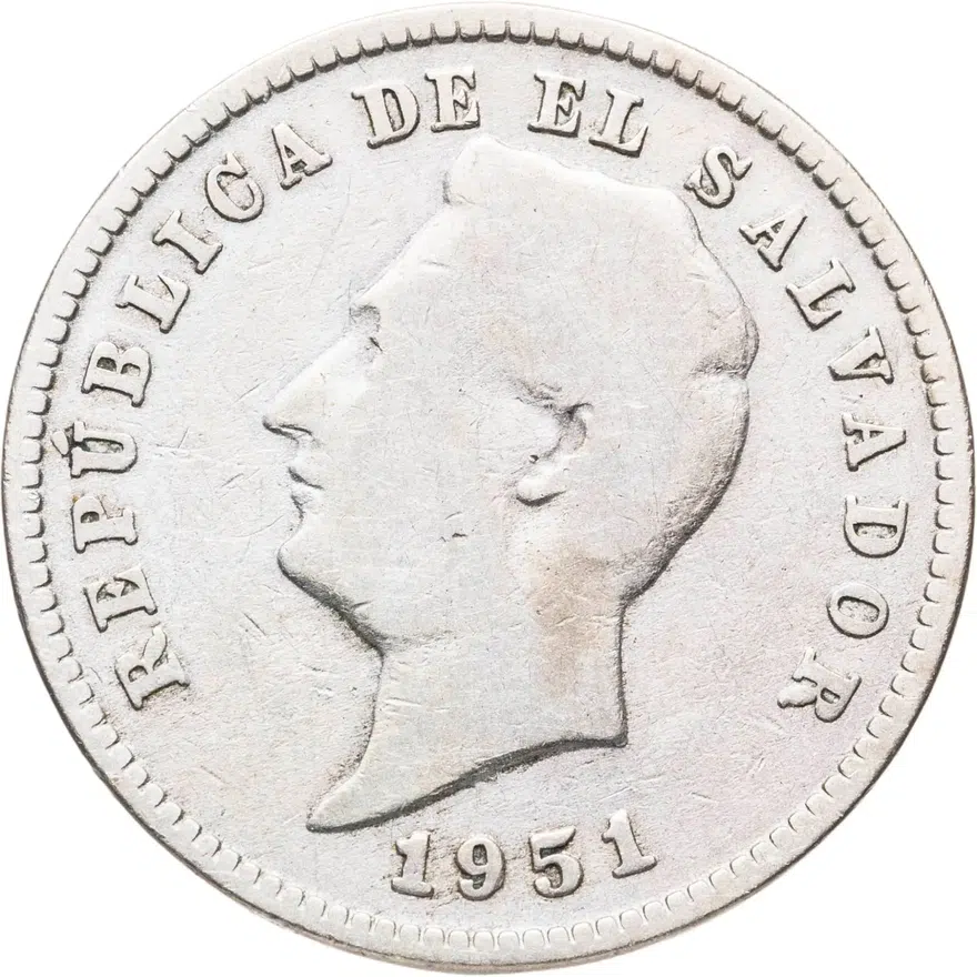 Сальвадор 10 сентаво (centavos) 1951, реверс