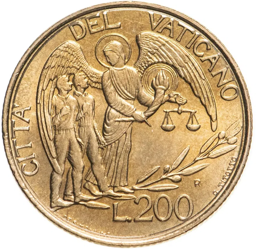 Ватикан 200 лир (lire) 1997
