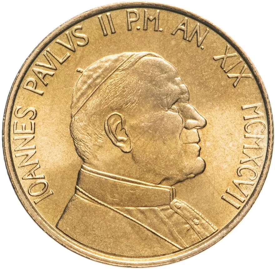 Ватикан 200 лир (lire) 1997, реверс