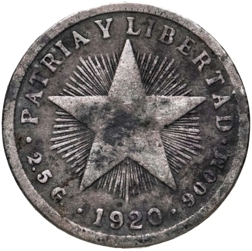 Куба 10 сентаво (centavos) 1920, аверс