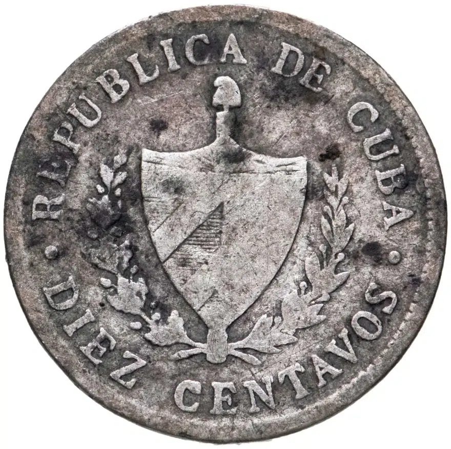 Куба 10 сентаво (centavos) 1920, реверс