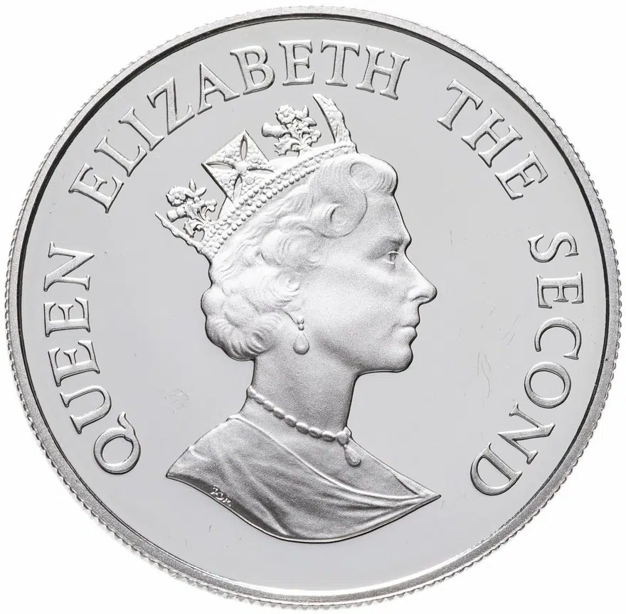 Фолклендские острова 50 пенсов (pence) 1987 "Королевские пингвины", реверс