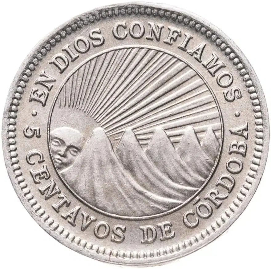 Никарагуа 5 сентаво (centavos) 1956, реверс