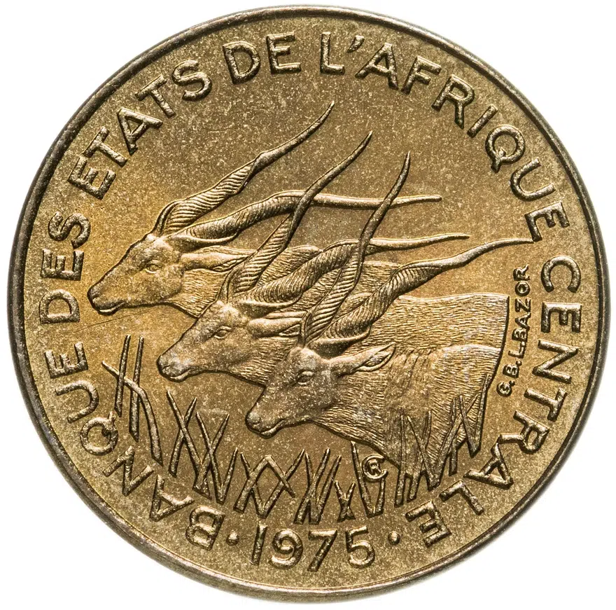Центральная Африка (BEAC) 5 франков (francs) 1975