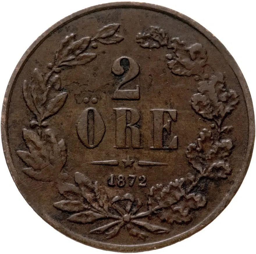 Швеция 2 эре (ore) 1872
