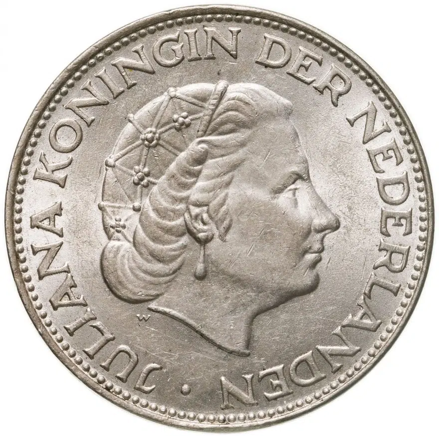 Нидерланды 2 1/2 гульдена (gulden) 1966, аверс