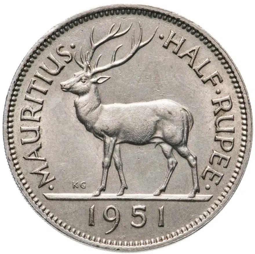 Маврикий 1/2 рупии (rupee) 1951, реверс