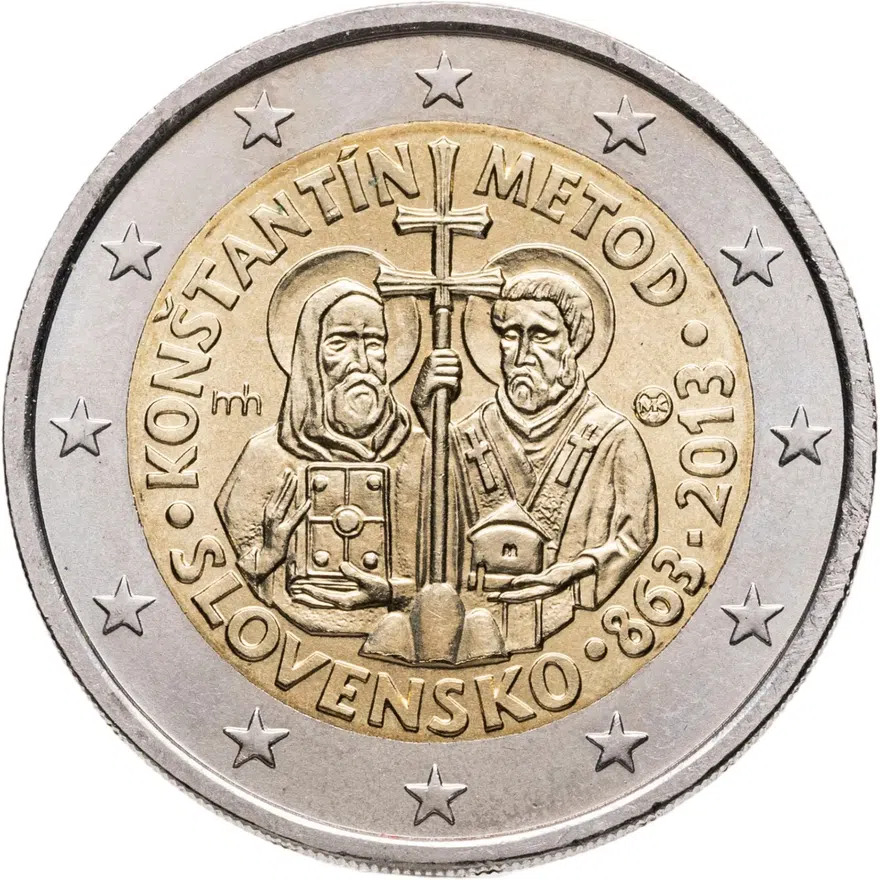 Словакия 2 евро (euro) 2013 1150 лет с прибытия миссии Кирилла и Мефодия в Великую Моравию