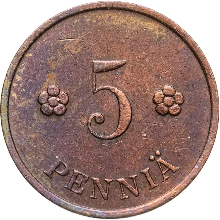 Финляндия 5 пенни (pennia) 1936